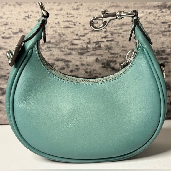New Coach Jonie Mini Bag in Glovetanned Leather Aquamarine / Silver CR508 - Picture 10 of 15